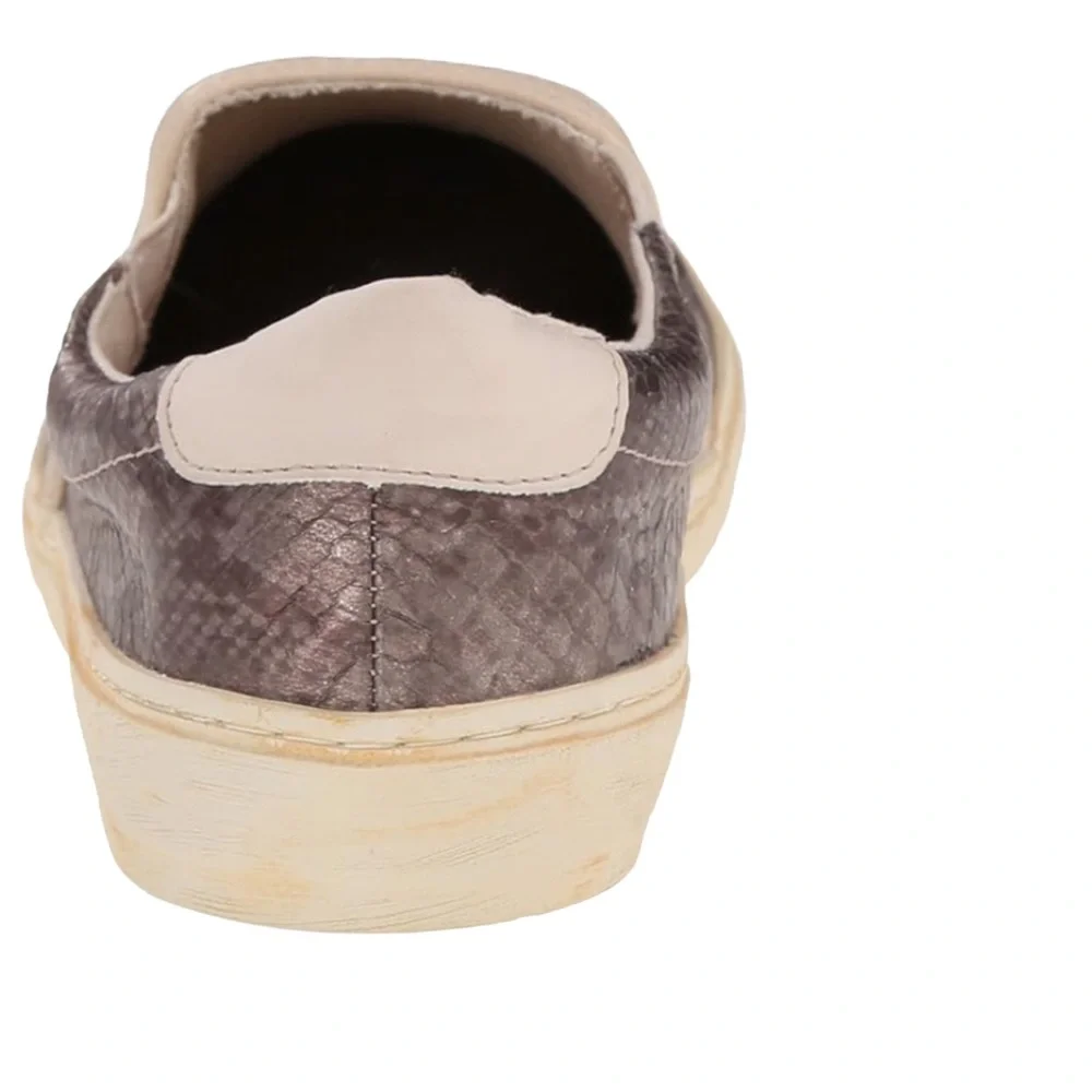 Miz Mooz Serapina metallic snake print slip on fashion sneakers size 8.5
